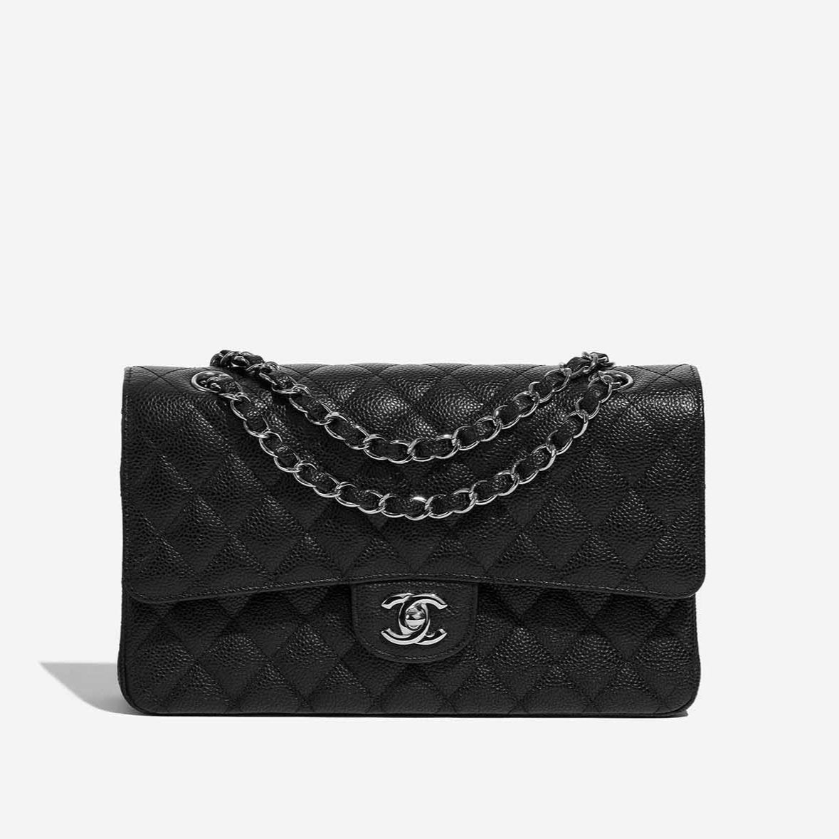 Classic Double Flap Bag Quilted Caviar Medium