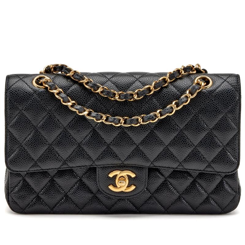 Classic Double Flap Bag Quilted Caviar Medium