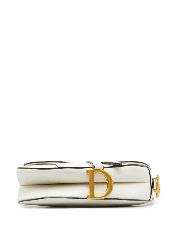 Saddle Bag Grained Calfskin White - RELAVISH
